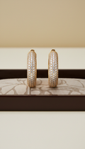 18k Gold Pavé-Set Hoop Earrings